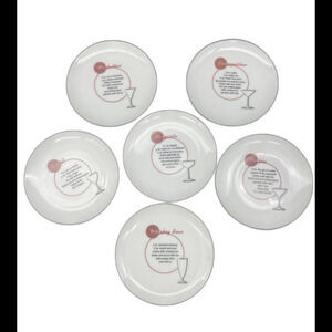 POTTERY BARN "RETRO BAR" DRINK RECIPE 4.25” SET OF 6 COASTERS